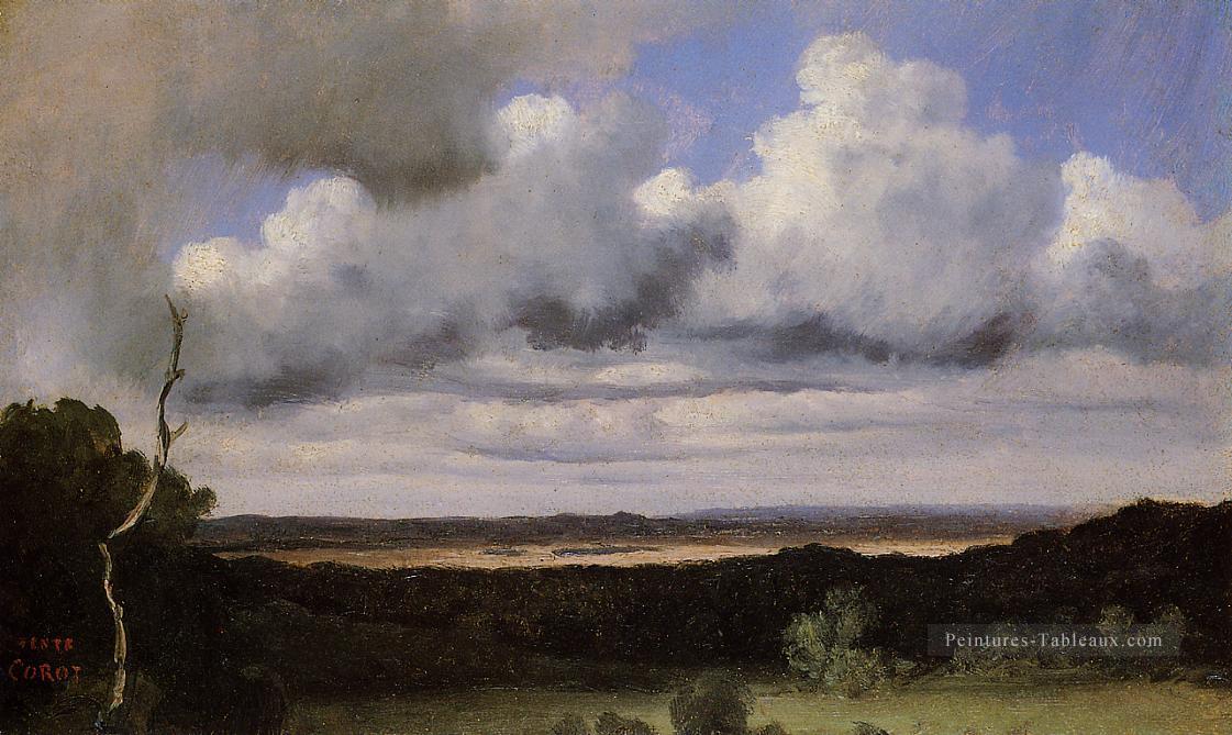 Fontainebleau Tempête sur les plaines plein air romantisme Jean Baptiste Camille Corot Peintures à l'huile